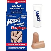 Mack's Ultra Soft Foam Earplugs, 30 Pair - 33dB Highest NRR, Comfortable Ear Plugs for Sleeping, Snoring, Travel, Concerts, Studying, Loud Noise, Work | Made in USA