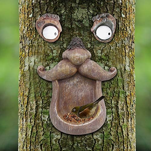 Juegoal Bird Feeder Tree Face Decor Outdoor