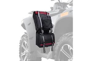 KEMIMOTO ATV Fender Bag, 130% Larger Water-resistant Rear Storage Bags With Drink Holder, Detachable ATV Gear Bag Compatible with Polaris Sportsman Scrambler FourTrax Can Am Grizzly Cfmoto Kawasaki