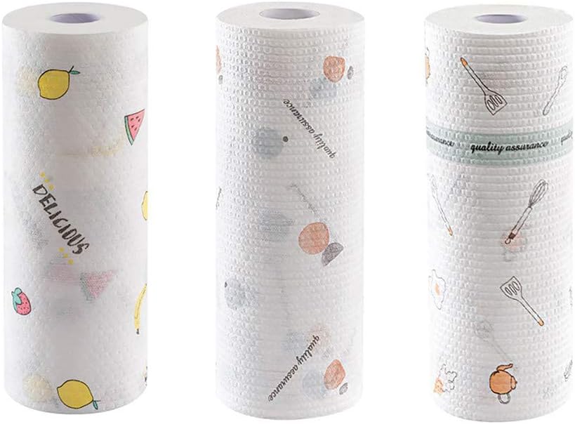 Strong & Absorbent Paper Towel Kitchen Paper Towels With Fruit Print White Commercial Essentials Paper Towel Kitchen Paper 3 Rolls Size : 23cm x 11cm