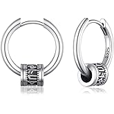 Viking Earrings 925 Sterling Silver Viking Jewelry Viking Rune Hoop Earrings Viking Gifts for Men Women