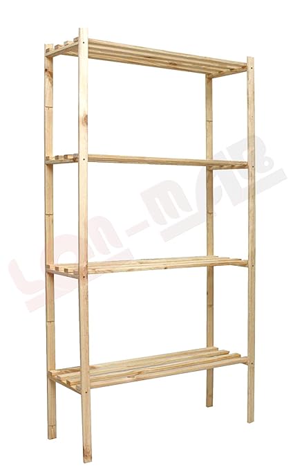 Len Mar.de HOLZREGAL RA-4k_75CM 4 BÖDEN 170x75x30 cm BÜCHERREGAL HOLZREGAL KELLERREGAL BÜROREGAL