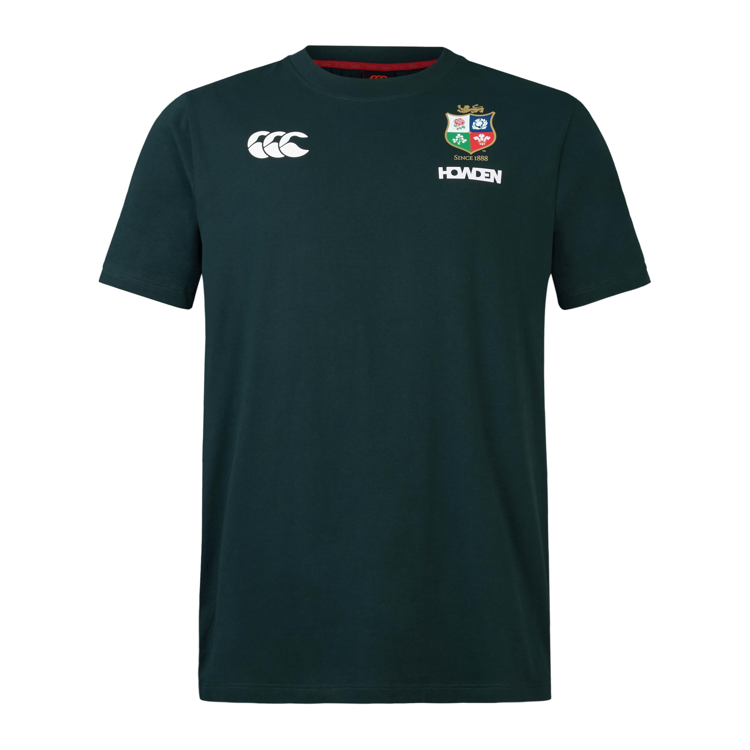 Canterbury Men's British & Irish Lions Canterbury Cotton Rugby Jersey Tee | Short Sleeve T-Shirt | Organic Cotton | Official British & Irish Lions Licensed Product Non-Technical T-Shirt, Scarab, M