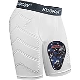 KOOPOW Youth Boys Padded Sliding Shorts with Soft Protective Athletic Cup Underwear for Baseball, Football, Lacrosse