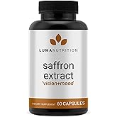 Luma Nutrition Saffron Extract Capsules - Premium Saffron Supplements - 88.50 mg Pure Saffron Pills - Mood Support - Eye Support - Made in The USA - 60 Capsules