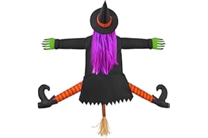 BABYLIAN Betty Bash Crashing Witch Into Tree,Halloween Haunted Yard or House Prop Decoration, Halloween Party Supplies for Indoor Outdoor Patio Lawn Garden Decor