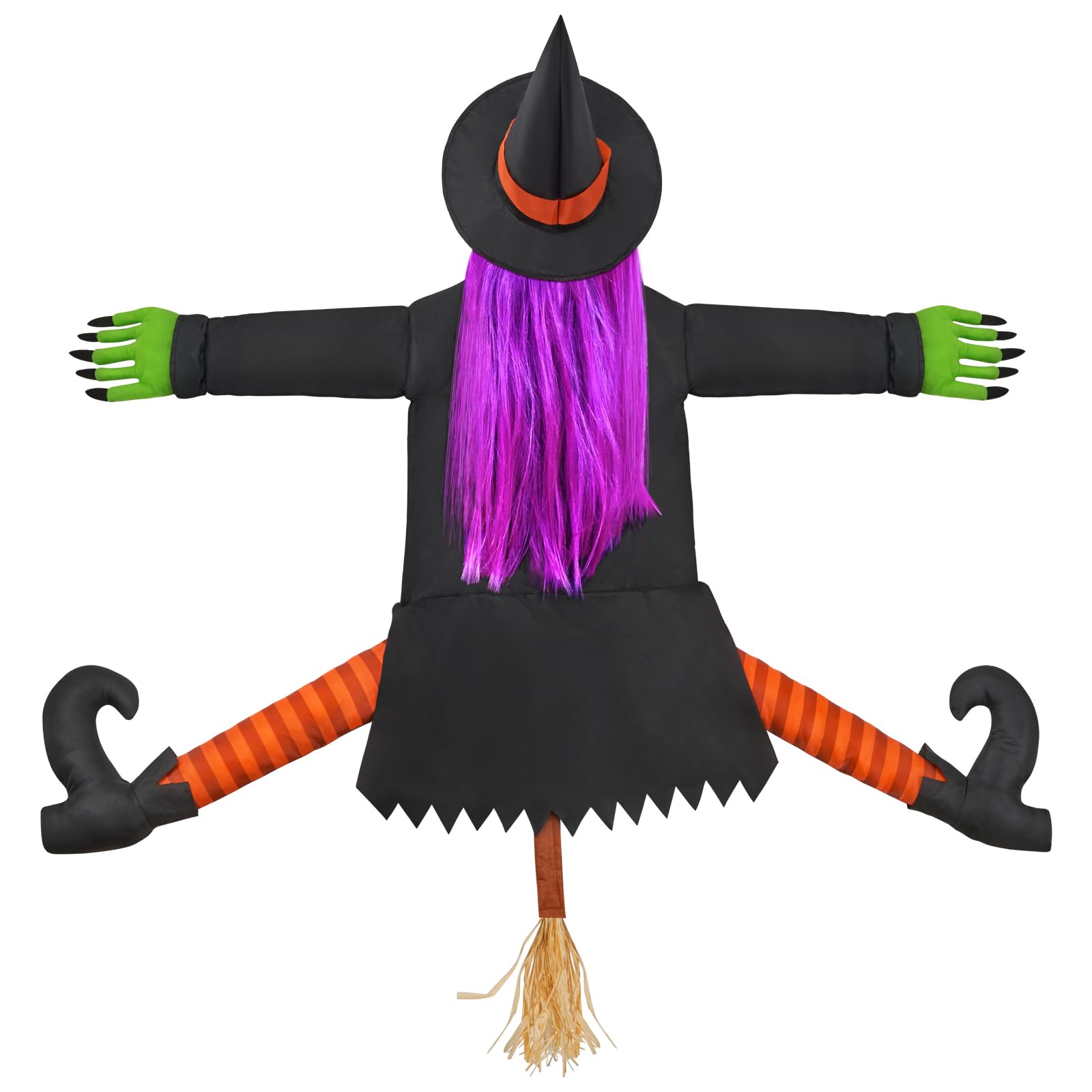 Photo 1 of Betty Bash Crashing Witch Into Tree,Halloween Haunted Yard or House Prop Decoration, Halloween Party Supplies for Indoor Outdoor Patio Lawn Garden Decor