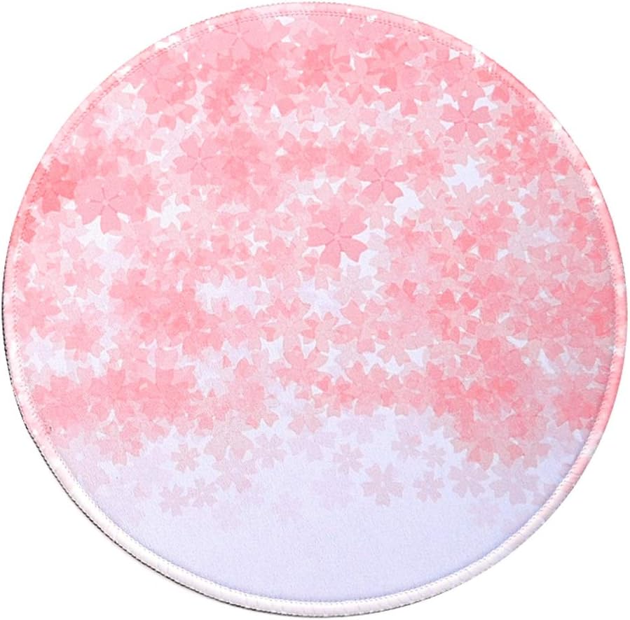 DJSkd Sakura Round Beautiful Mouse Pad Cute Girl Office Home Thickening Lock Small Pad