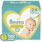 Diapers Newborn/Size 1 (8-14 lb), 198 Count - Pampers Swaddlers Disposable Baby Diapers, ONE MONTH SUPPLY