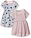 Touched by Nature Girls, Toddler, Baby and Womens Organic Cotton Short-Sleeve and Long-Sleeve Dresses, Daisy Short Sleeve, 18-24 Months