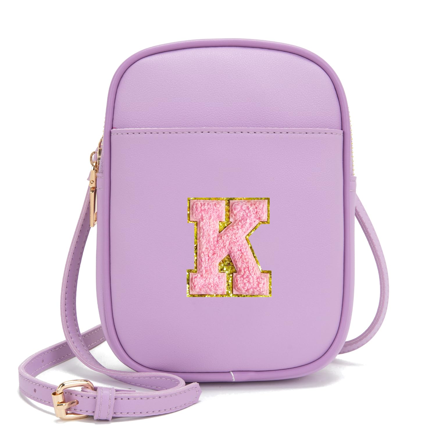 Photo 1 of Viverte Toddler Purse Initial Crossbody Bags for Girls 3 Pockets PU Leather Cross Body Bag Crossbody Purse Handbag Personalized Preppy Teen Girl Gifts Trendy Stuff (Lavender K)