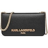 KARL LAGERFELD Paris Kosette Wallet Crossbody, Black/Gold, One Size