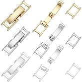 SUNNYCLUE 1 Box 18Pcs Fold Over Clasp Necklace Bracelet Extender Gold Silver Small Fastener Extension Foldover Clasps for Jewelry Making Accessories Necklaces Bracelets Women DIY Crafts Supplies
