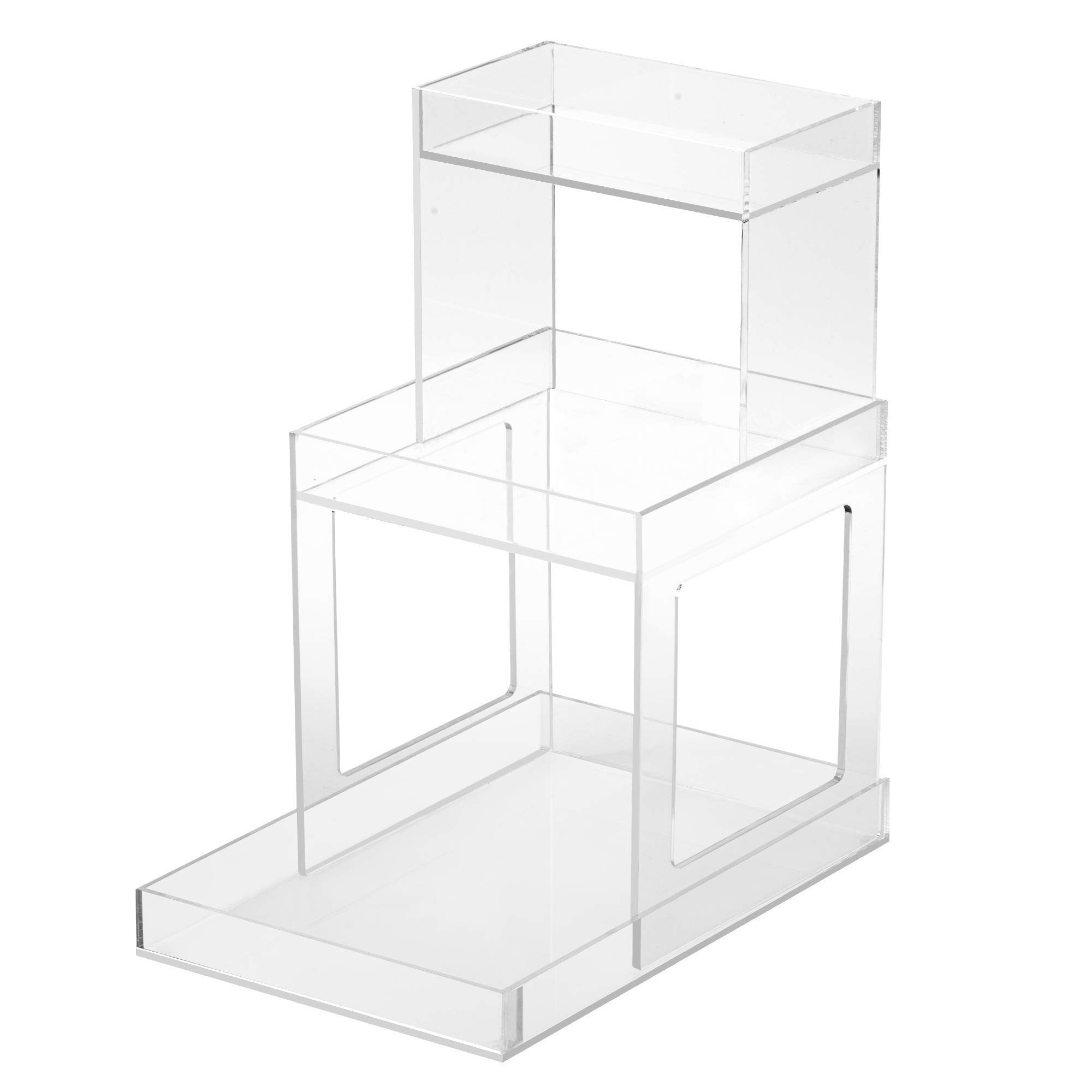 CLEAR ISLAND BEAUTY TERRACE Cosmetic Organizer- Easy Access Makeup Storage - Large Capacity Acrylic Makeup Organizer, Countertop and Vanity Organizer