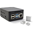 IoTCrazy for Raspberry Pi 4B Case with 3PCS Heatsinks, Black – Durable Protection & Enhanced Cooling, Proudly Made in Canada!