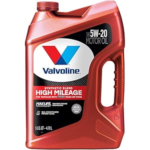 Valvoline High Mileage with MaxLife Technology SAE 5W-20 Synthetic Blend Motor Oil 5 QT