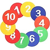 mekueeex 9 Inch Poly Spots, 10PCS Anti-Slip Spot Markers Floor Spots, Waterproof Flat Filed Cones Poly Dots for Agility Drills, Basketball, Football Training, Sport Activities and Exercise