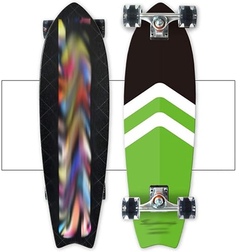 Amazon Co Jp 大人のファッションビッグフィッシュボード 四輪シングルチルトスケートボード ファッションダンスボード ギフト Color Green ホーム キッチン