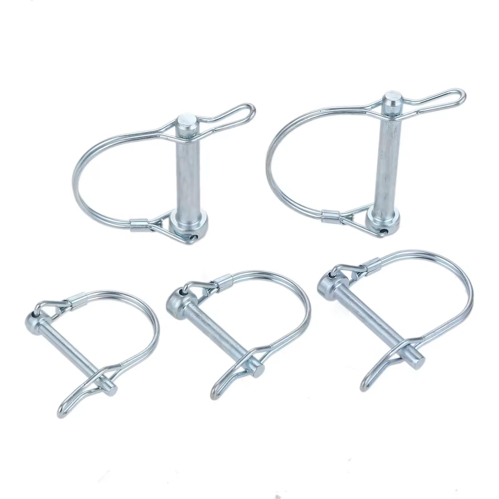 5 Pcs Wire Lock Pin, 6mm x 40mm D Shape Shaft Locking Pin Hitch Pin with Round Arch Safety Coupler Pin for Farm Trailers Lawn Garden