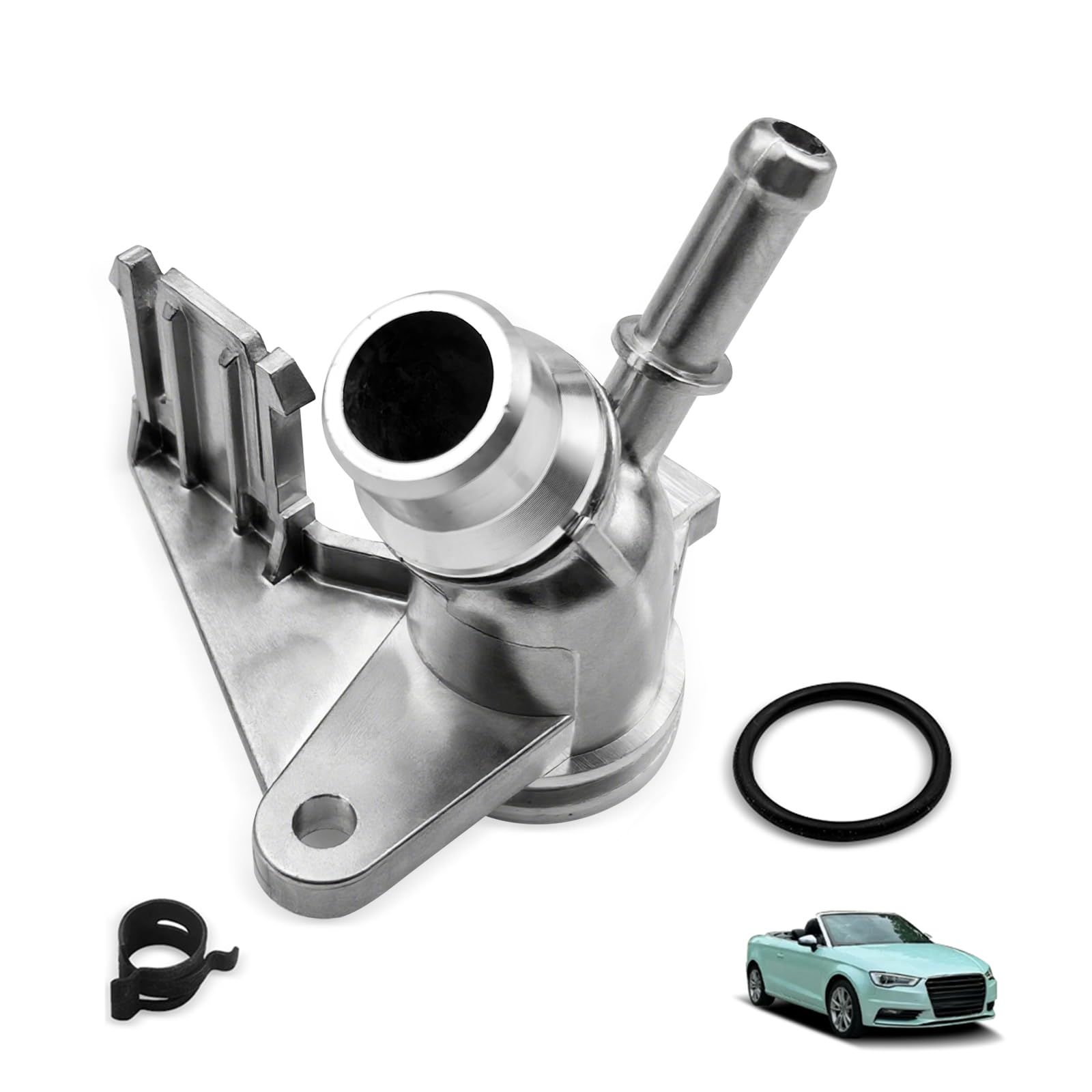 Photo 1 of 06H121132F Aluminum Coolant Hose Flange Replacement For Audi A4 B8 Allroad A5 A6 C7 Quattro Q5 2.0T