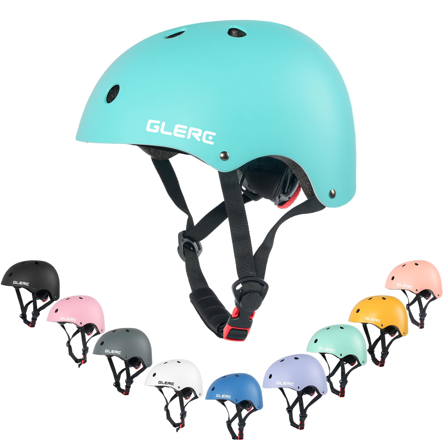 Glerc Kids Multi-Sport Helmet for Boys & Girls Ages 3 4 5 6 7 8, for Bike, Scooter, Skate & More, Adjustable Size S, Cyan — image 1