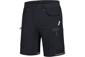 TACVASEN Men's Short Cargo Shorts 10" with Zipper Pockets Men's Shorts Casual Stretch Waist Golf Shorts Outdoor Hiking