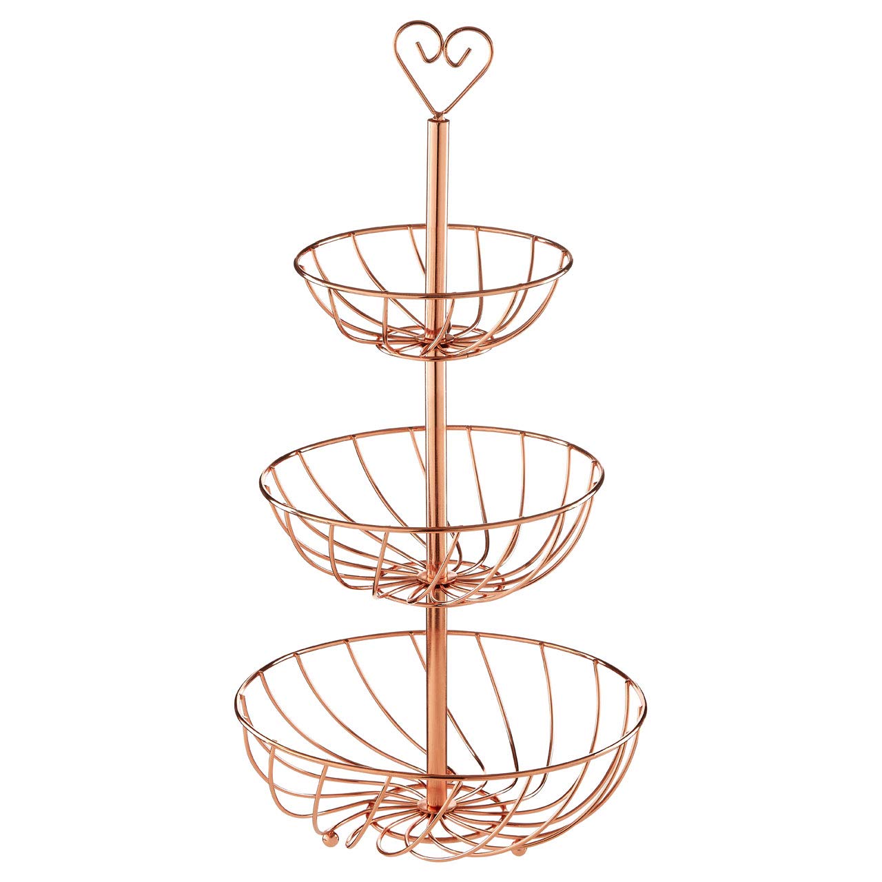 Premier Housewares 507546 Kuper 3-Tier Fruit Basket - Rose Gold , 33 cm