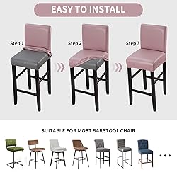 YISUN Bar Stool Covers, Stretch Waterproof PU Bar