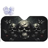 Skull Car Sun Shade Windshield Sunshade Foldable Front Window Shield Cover for Truck SUV