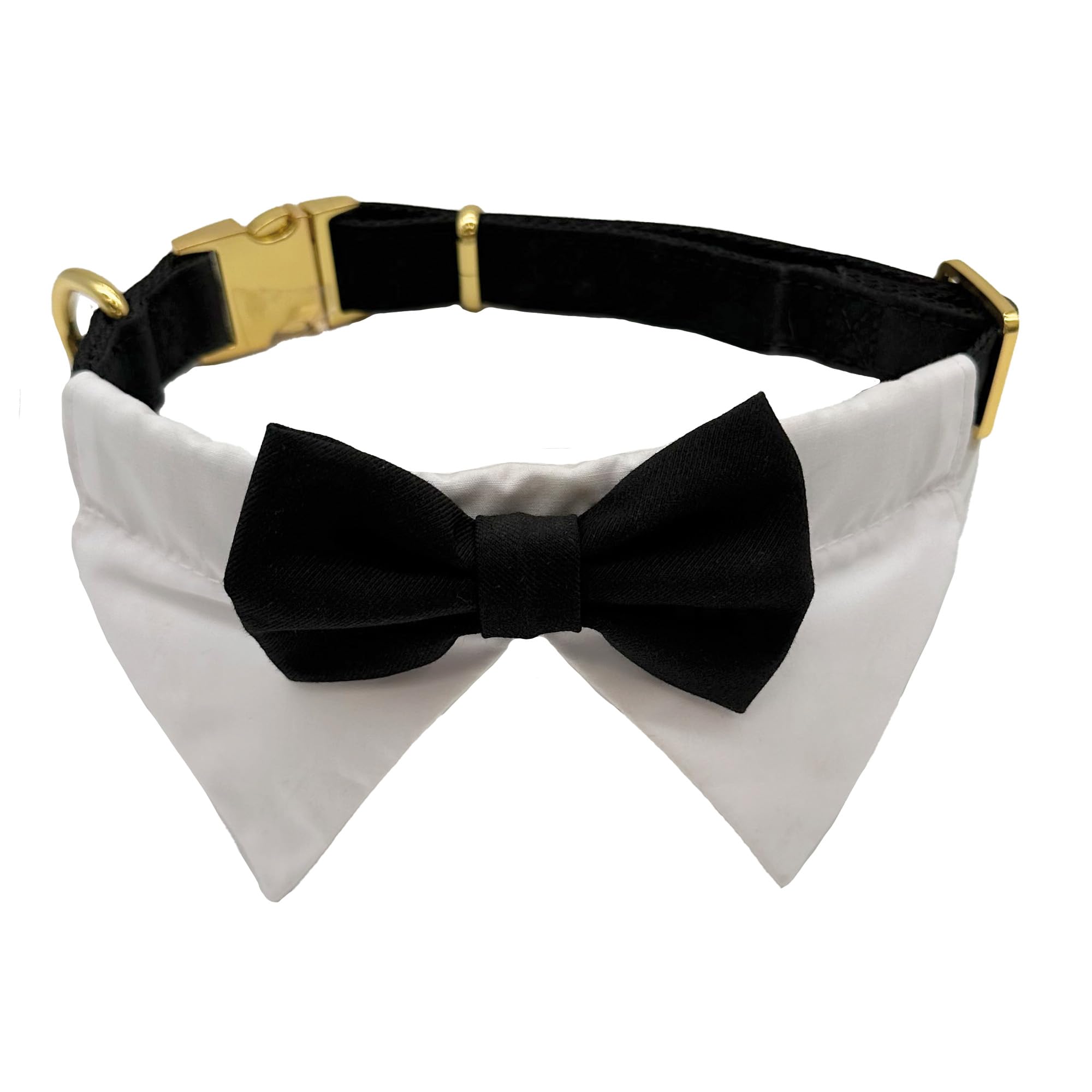 Croci Ceremony Smoking Dog Collar Bandana Tuxedo Shirt Bow Tie Wedding Adjustable M/32-50cm — image 1