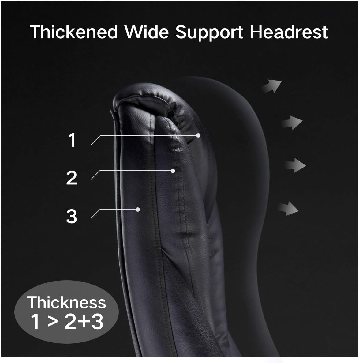 Hbada Ergonomic Executive Office Chair, PU Leather Swivel Desk Chair,Adjustable Height High-Back Reclining Chair with Padded Armrest and Footrest,Black: Kitchen & Dining