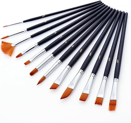Set di Pennelli per Acrilico Acquerello e Pittura ad Olio in Nylon 12  Pezzi, Blu Scuro: Amazon.it: Casa e cucina