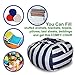 DaMeru European Made Lab Tested Large Stuffed Animal Storage Bean Bag Cover | The Ultimate Storage Solution to Clean Up & Organize Kid's Room | Free E-Book (Blue-Black/White)