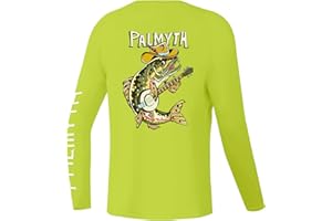 Palmyth Boys Fishing Shirt Youth Long Sleeve T-Shirt Sun Protection UPF 50+ Quick Dry
