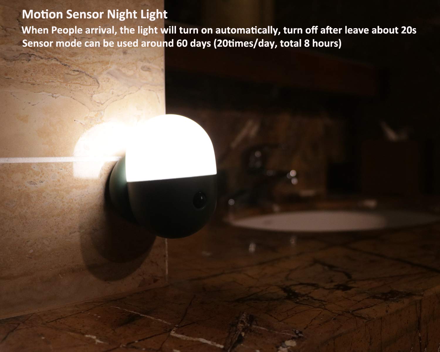 Motion Sensor Night Light, TIGOD Rechargeable Bedside Lamp Wall Emergency Light, LED Night Light for Bedroom Bathroom Toilet Hallway Outdoor Camping Battery Operated Night Lights