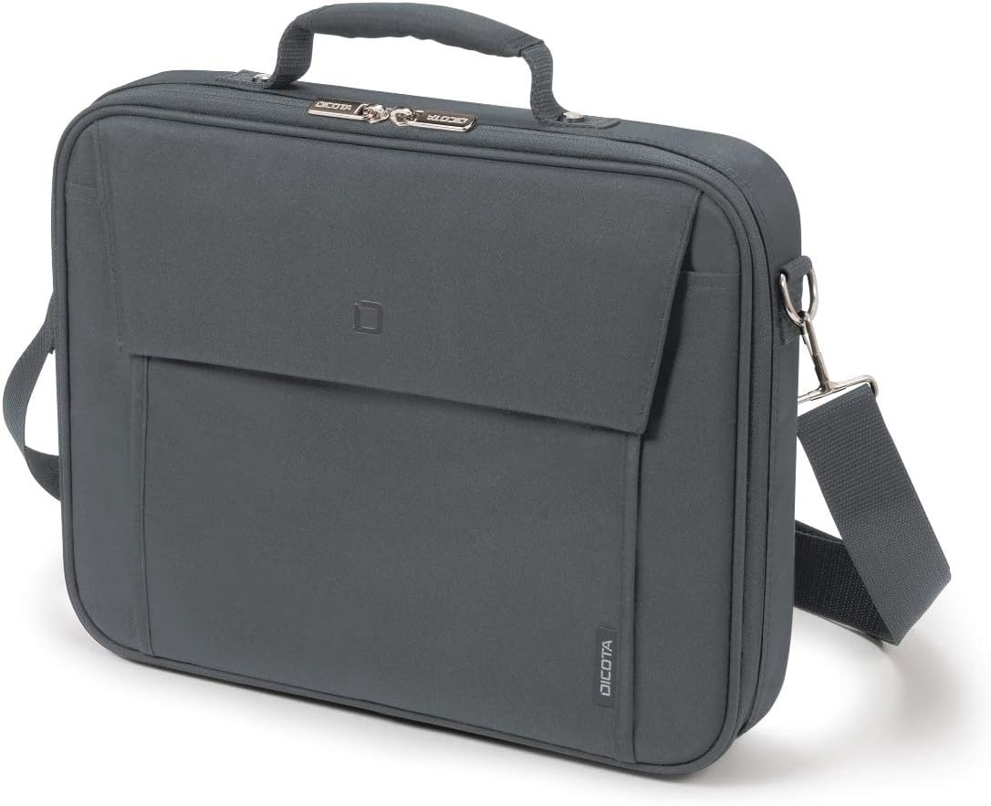 Dicota Multi 15-17.3 Inch BASE Laptop Computer and Tablet Shoulder Bag, Lightweight Clamshell Laptop Case, Grey