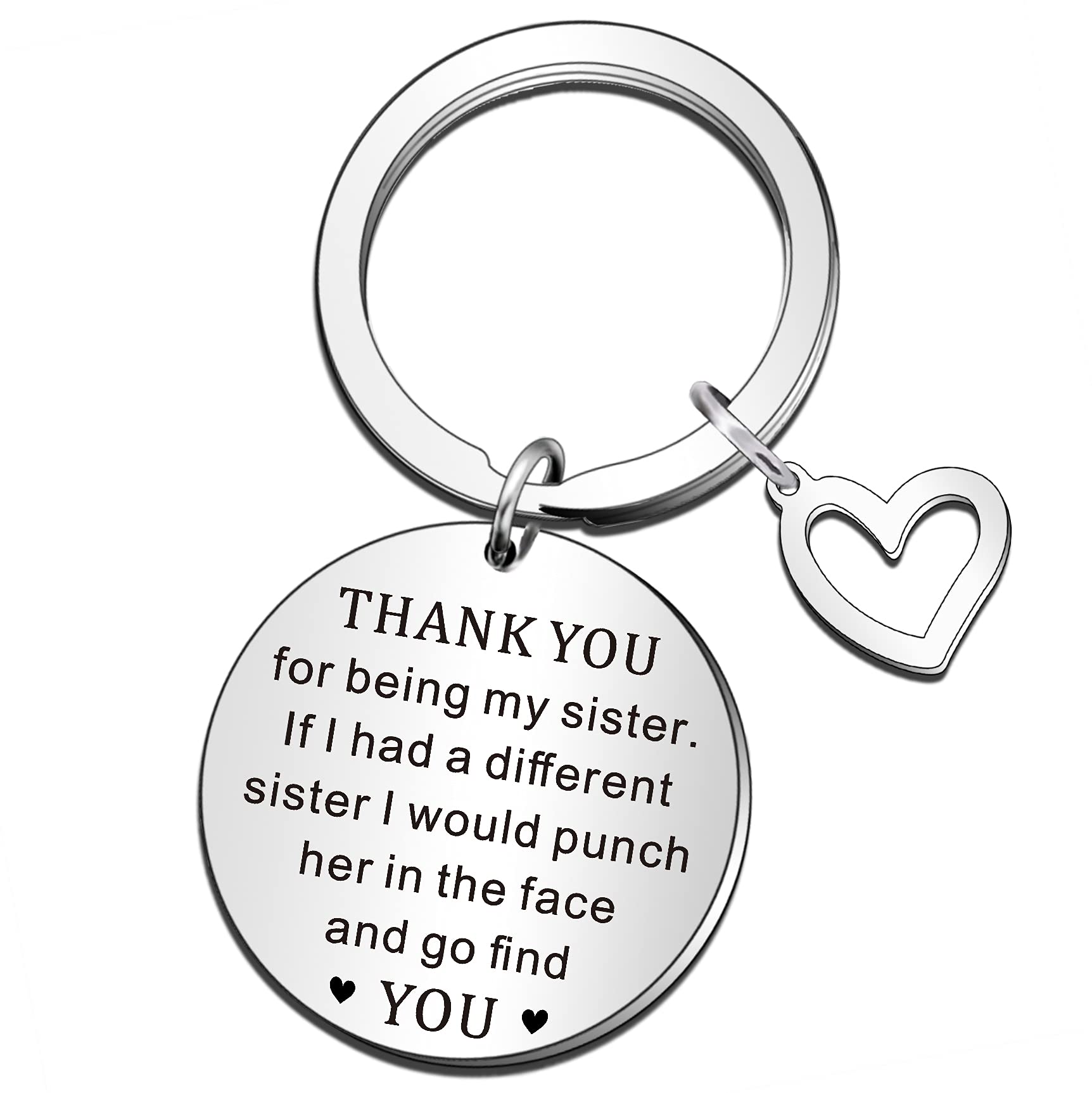 QMVMV Sister Gift - Thank You Keyring for Women from Brother for Christmas or Birthday