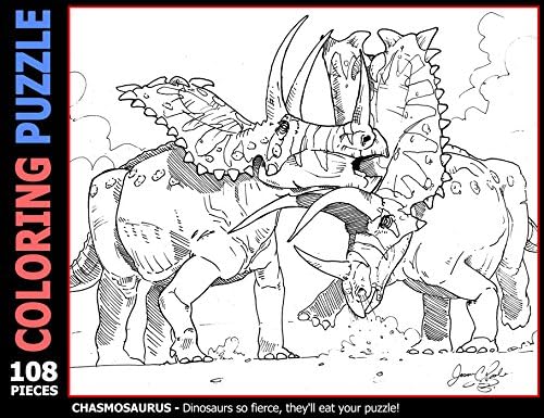 Artemesia Coloring Puzzle Chasmosaurus, 108 Piece