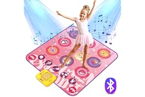 Joytofic Dance Mat, Dance Game Toy for 3-12 Year Old Kids Girls Boys, Dance Pad with Wireless Bluetooth,9 Challenge Game Modes, Double PK Mode,Built-in Music, Christmas & Birthday Gift(Pink Princess)