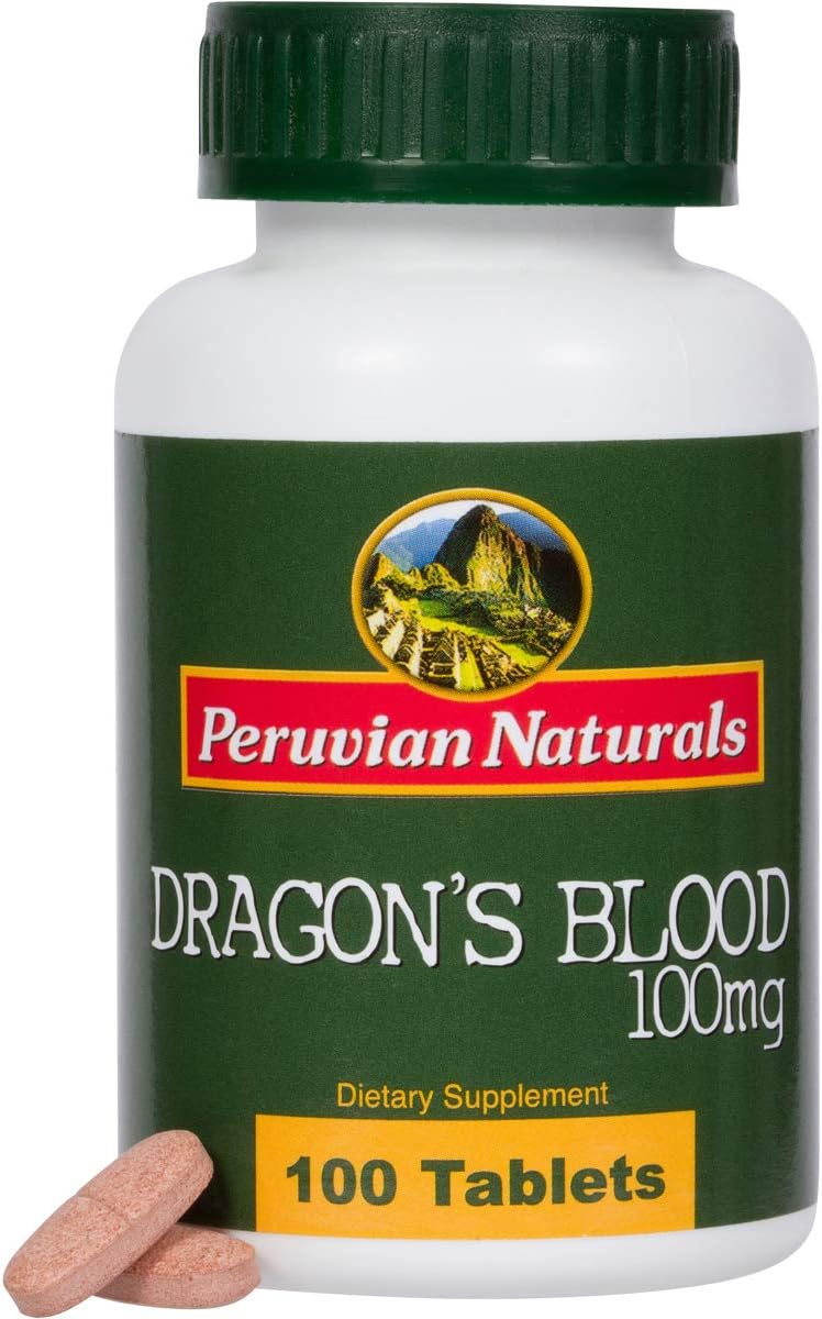Dragon's Blood 100mg - 100 Tablets (Sangre de Grado) - Peruvian Naturals | Digestive Supplement from Peru's Amazon