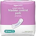 Amazon Basics Women's Incontinence Pads, Bladder Control & Postpartum, Light Absorbency, Unscented, 30 Count, (1 Pack of 30)