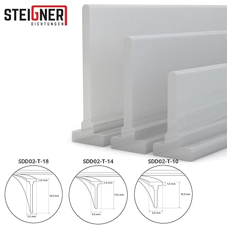 200cm Duschdichtung Duschkabinen Dichtung SDD02-T-14 Silikon Wasserabweiser 14,5mm Höhe Silikondichtung Dusche Dichtprofil Du