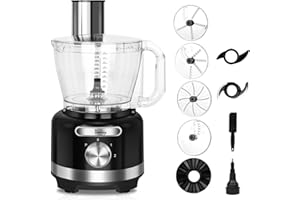 Davivy 16 Cup Food Processor,10-in-1 Multifunction 3.8L Robot Culinaire, Food Processors Chopper Cheese Grating,Chopping,Emul