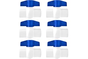 TALEGEN 6 Pack 1" PVC Ball Valve, Shut Off Valve Slip for Water Pipe, Swimming Pool, Plumbing & Irrigation System, Shut-Off Ball Valve Socket with Easy Turn Blue T-Handle Schedule SCH 40