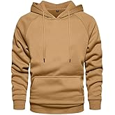 LBL Leading the Better Life Men's Solid Pullover Hoodies Sports Soft Blend Fleece Hooded Sweatshirts with Kangaroo Pocket