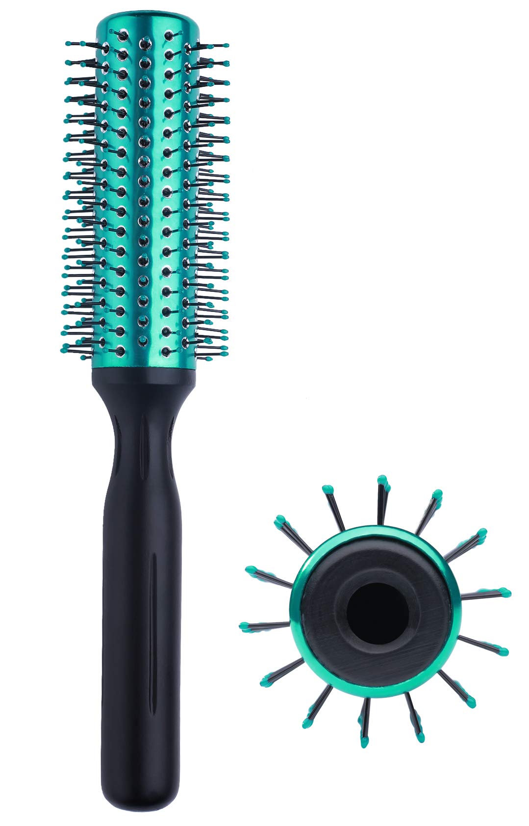 PERFEHAIR Round Metal Barrel Hair Brush, Hairdressing Blow Drying Styling Curling Roller Brush with Nylon Bristles