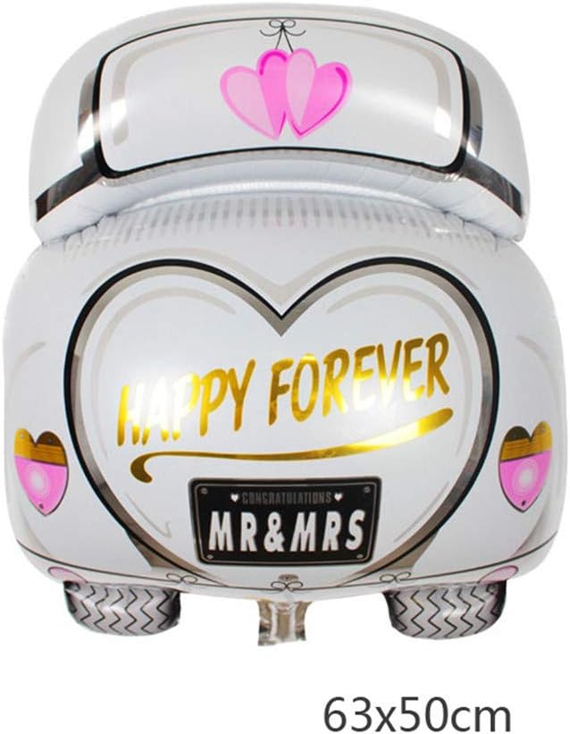 Ximkee 24 Inch Happy Forever Mr&Mrs Wedding Car Foil Balloons for Wedding Party Decoration Kids' Toy Gift - Image 3