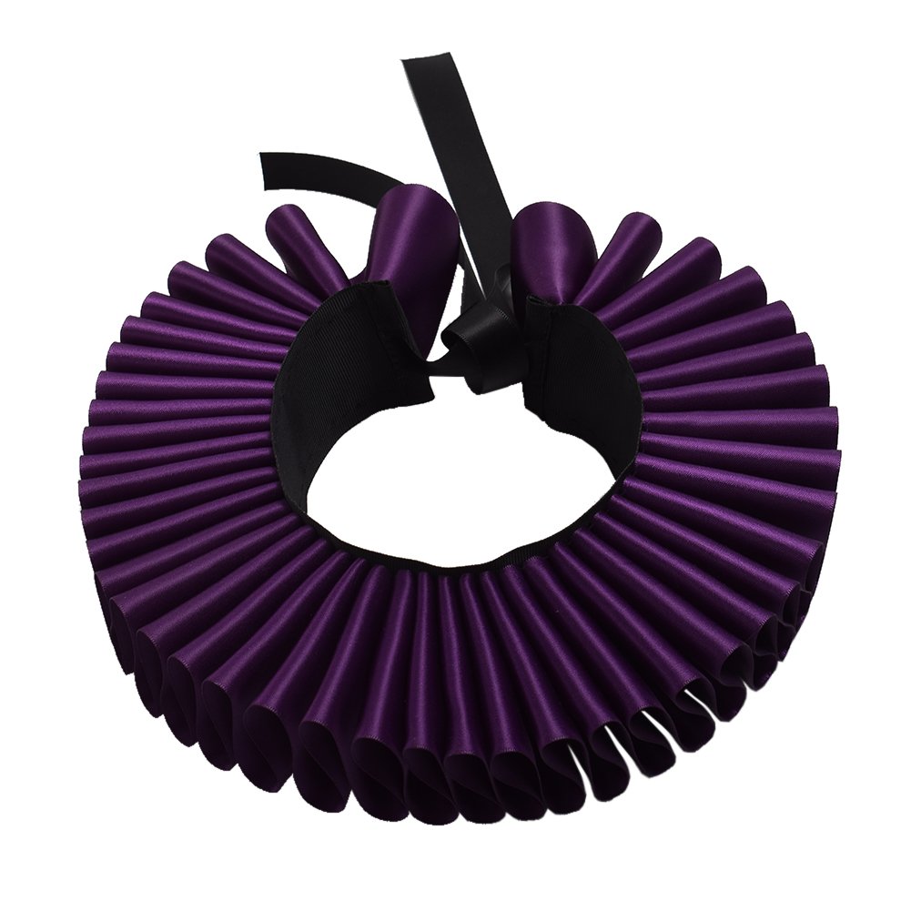 GRACEART Renaissance Elizabethan French Pleated Ruffle Neck Collar,Victorian Satin Multi-layers Collar Accessory For Fancy Dress