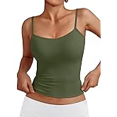 Trendy Queen Womens Adjustable Camisole Sleeveless Square Neck Spaghetti Strap Tank Tops Basic Shirt