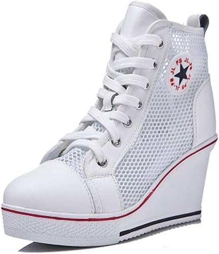 canvas wedge trainers